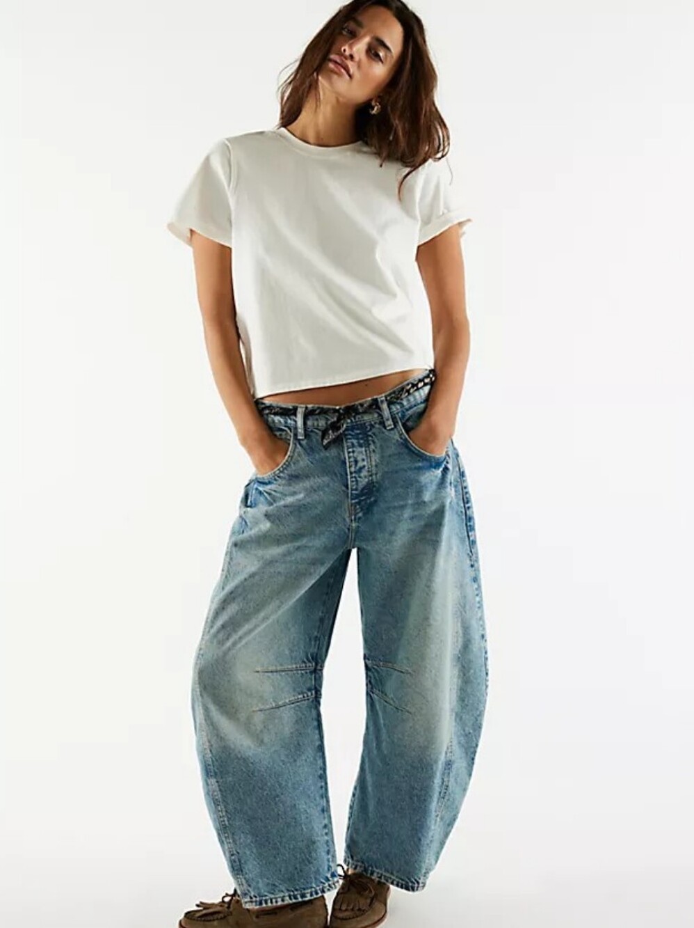 Free People Good Luck Barrel Leg Jeans